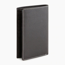 Le Tanneur Charles Medium Wallet 2 Flaps Grained Leather Dusty Cream