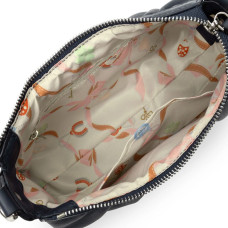 Lancaster Soft Chouchou Sac Baguette 577-13 Bleu foncé ouvert
