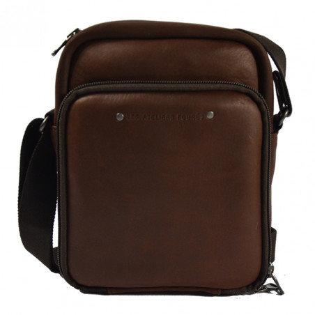 Ateliers Fourès Baroudeur Double Compartment Pouch F9403 Cognac