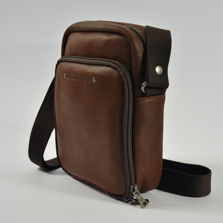 Ateliers Fourès Baroudeur Double Compartment Pouch F9403 Cognac