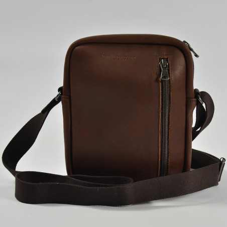Ateliers Fourès Baroudeur Double Compartment Pouch F9403 Cognac