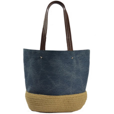Le Voyage en Panier Cabas Champetre Denim Bag