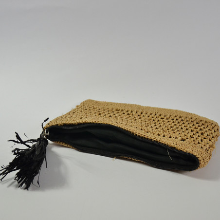 L'Atelier du Crochet Pochette Avana Thé Noir ouvert