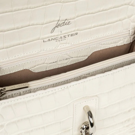Lancaster Jodie Trotter Bag Made in France 422-28 Ecru Silver