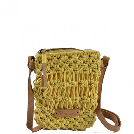 Biba Maldivas Pochette smartphone Macramé Amarillo