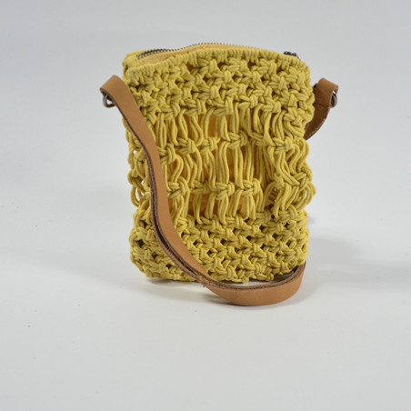 Biba Maldivas Pochette smartphone Macramé Amarillo dos
