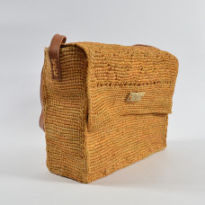 L'Atelier du Crochet Sac Gibecière Raphia Musetoa Moutarde cote