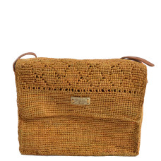The Crochet Workshop Raphia Musetoa Drawstring Bag Mustard