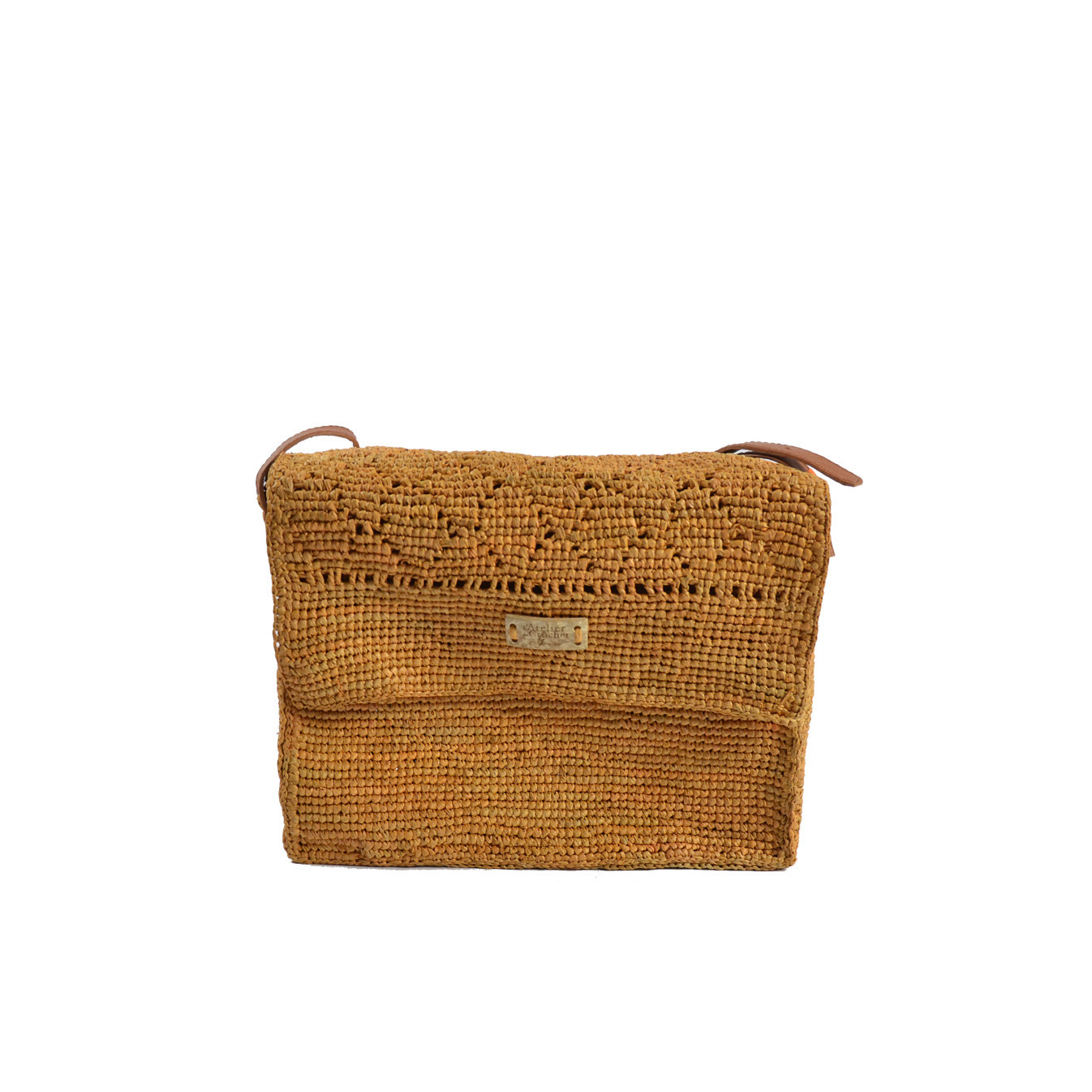 L'Atelier du Crochet Sac Gibecière Raphia Musetoa Moutarde