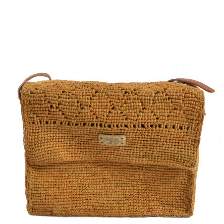 L'Atelier du Crochet Sac Gibecière Raphia Musetoa Moutarde