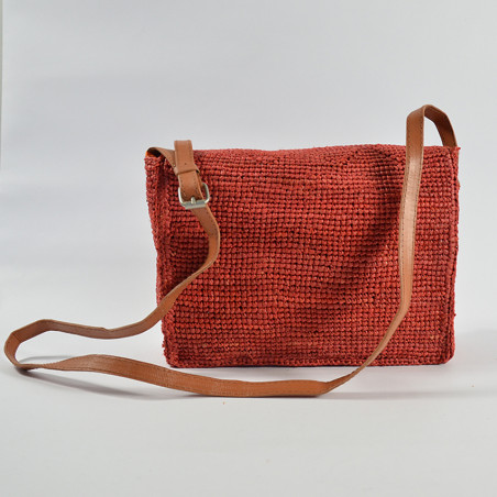 L'Atelier du Crochet Sac Gibecière Raphia Musetoa Red