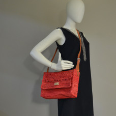 L'Atelier du Crochet Musetoa Raffia Red Satchel