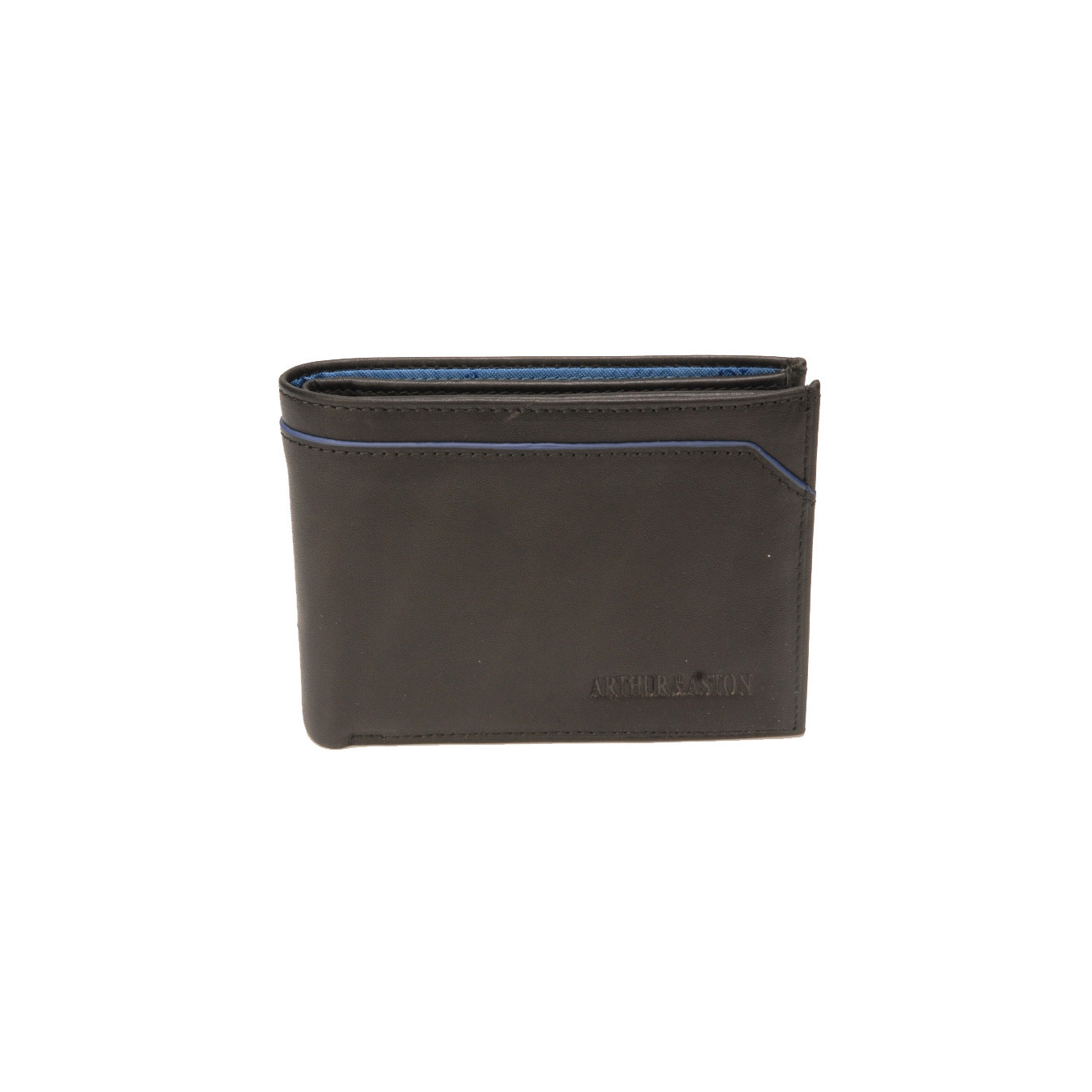 Arthur & Aston Ennis Italian Leather Wallet Black Blue