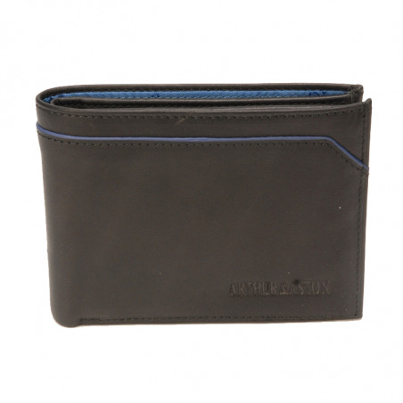 Arthur & Aston Ennis Italian Leather Wallet Black Blue