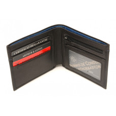 Arthur & Aston Ennis Italian Leather Wallet Black Blue