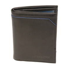 Arthur & Aston Ennis Men's Dipped Leather Wallet Black Blue