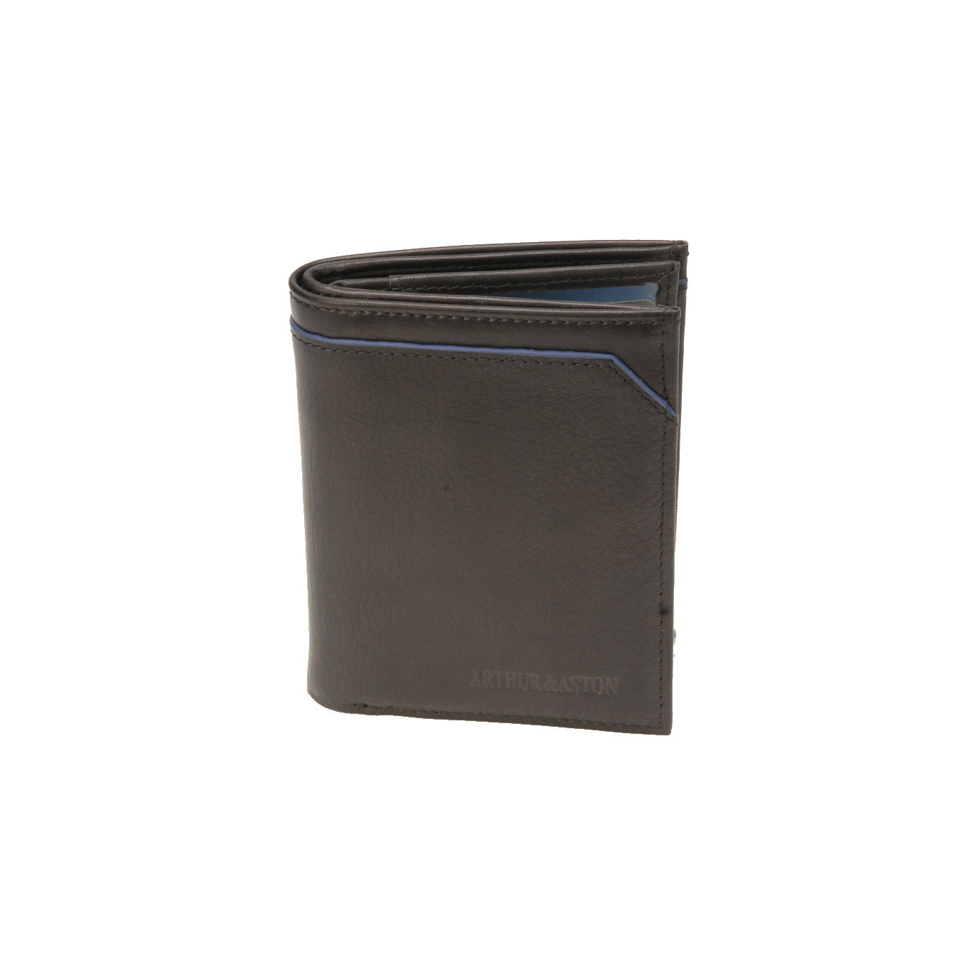 Arthur & Aston Ennis Men's Dipped Leather Wallet Black Blue