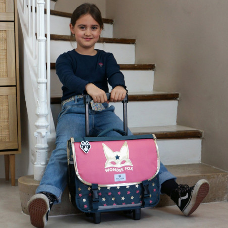 Pol Fox Reversible Trolley School Bag 38cm Wonder Fox Glitter