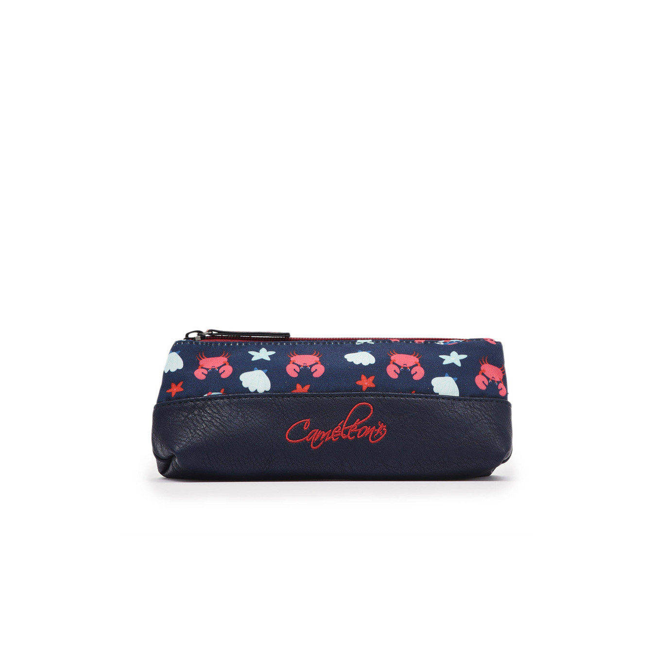 Chameleon Retro Navy Crab Pencil Case