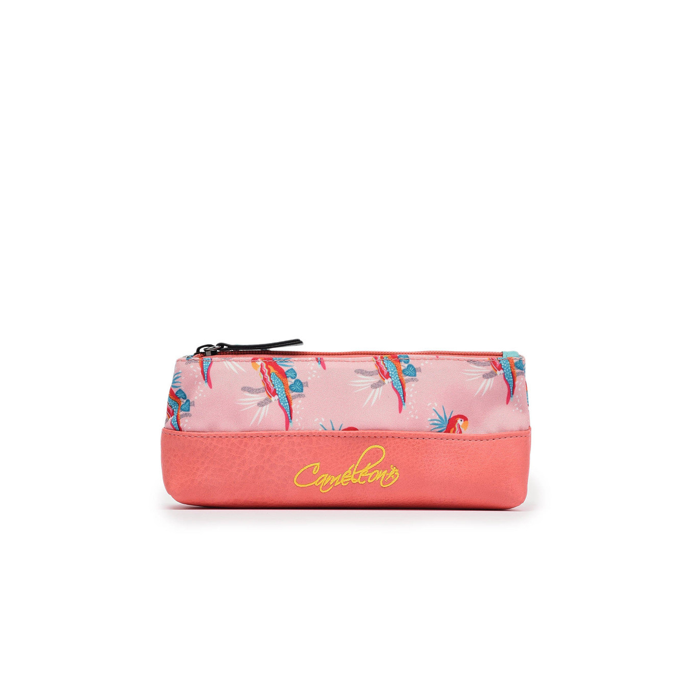Chameleon Retro Pink Parrot Pencil Case