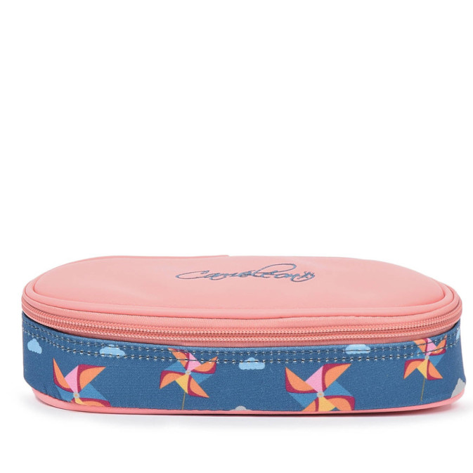 Chameleon Oval Retro Green Windmill Pencil Case
