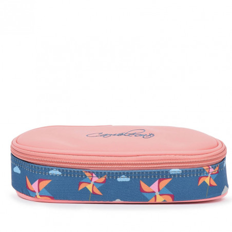 Chameleon Oval Retro Green Windmill Pencil Case