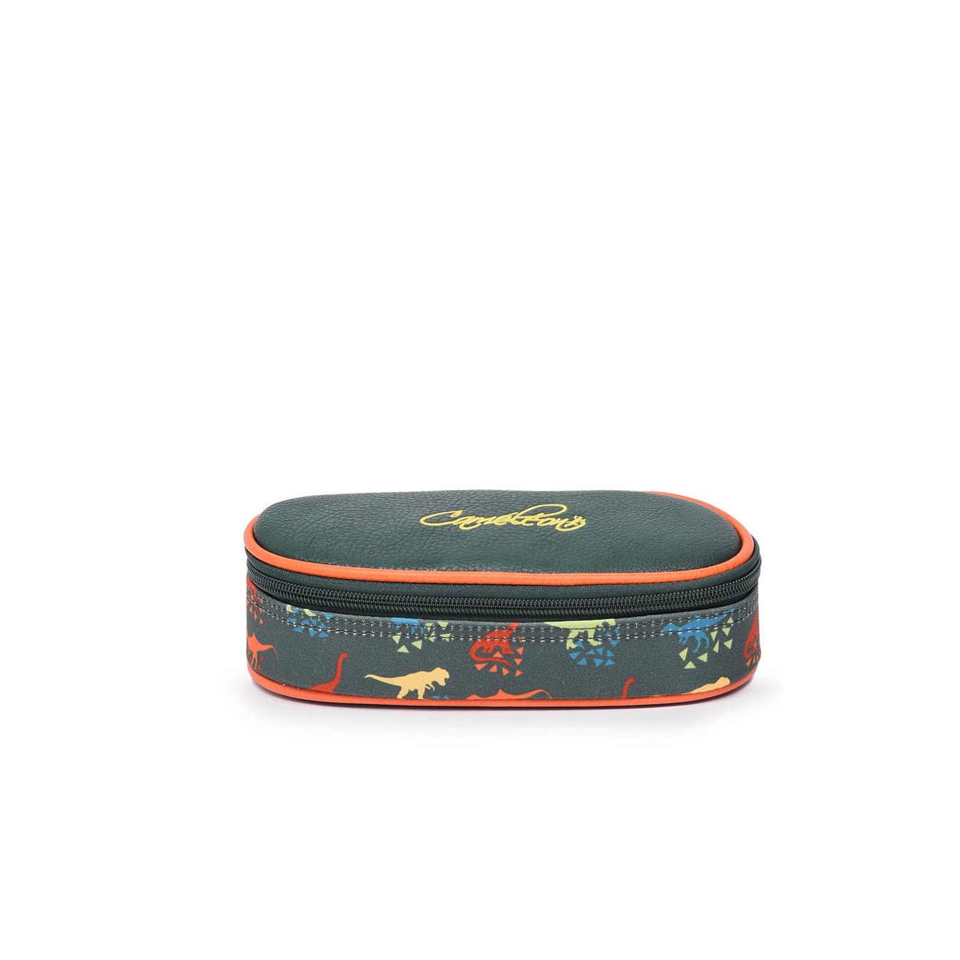 Chameleon Oval Retro Kaki Dino Pencil Case