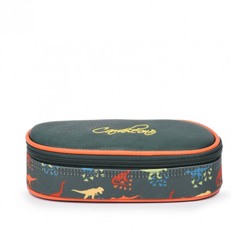 Chameleon Oval Retro Kaki Dino Pencil Case