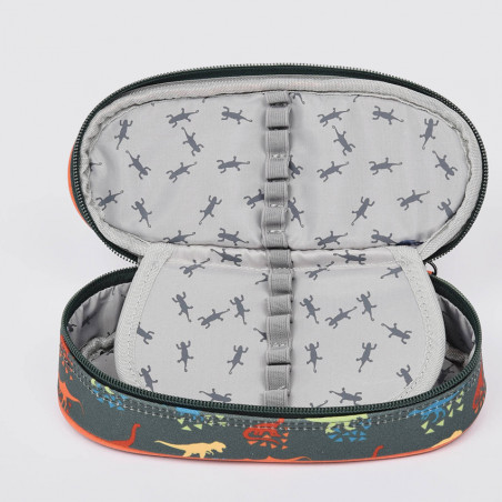 Chameleon Oval Retro Kaki Dino Pencil Case