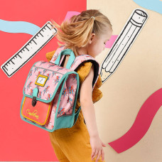 Caméléon Rétro Sac A Dos 30cm Pink Parrot porté