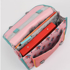 Caméléon Rétro Cartable 32cm Pink Parrot ouvert