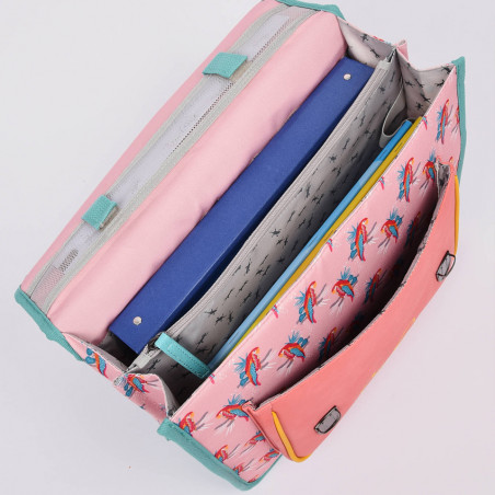 Caméléon Rétro Cartable 35cm Pink Parrotouvert
