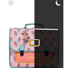 Caméléon Rétro Cartable 35cm Pink Parrot nuit