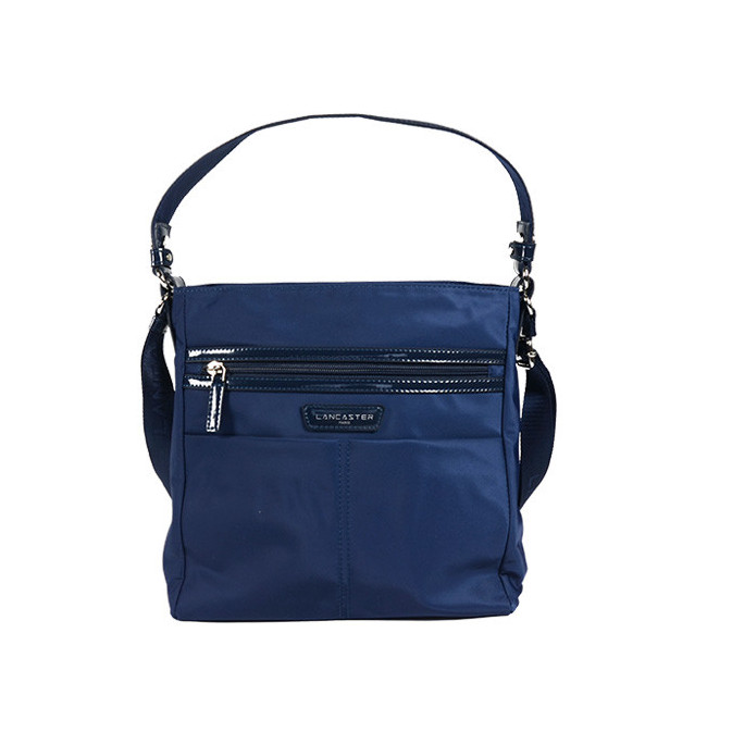 Lancaster Basic Verni Sac Porté Epaule et Travers 514-60 Bleu Foncé