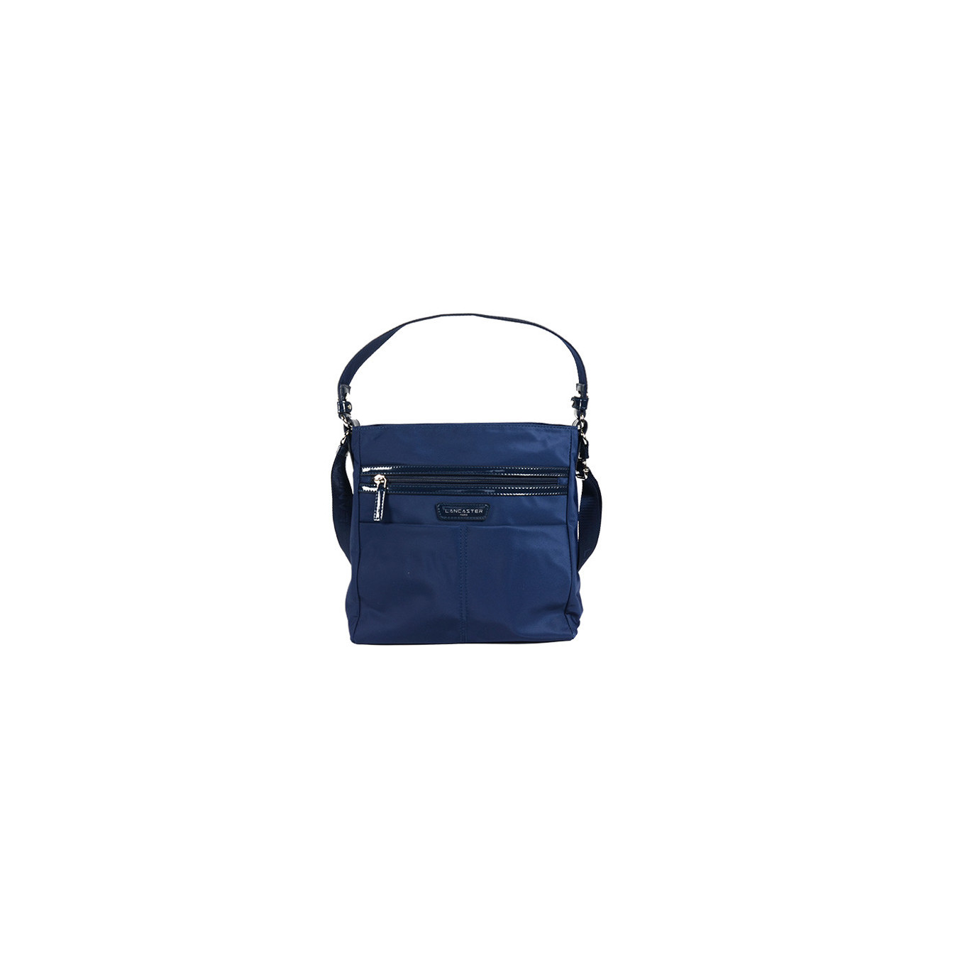 Lancaster Basic Verni Sac Porté Epaule et Travers 514-60 Bleu Foncé