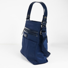 Lancaster Basic Verni Sac Porté Epaule et Travers 514-60 Bleu Foncé