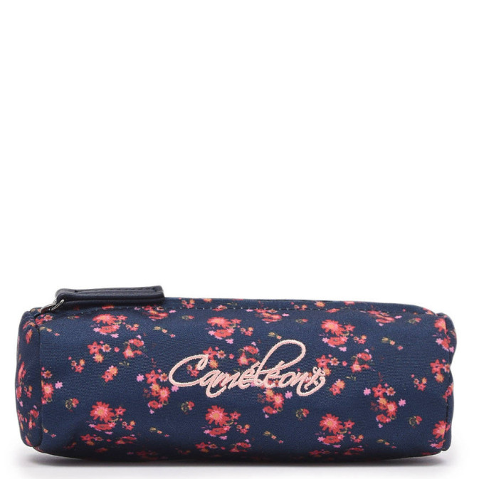 Chameleon Simple Vintage Fantasy Navy Blossom Pencil Case