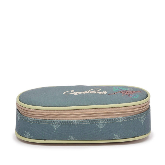 Chameleon Oval Pencil Case Vintage Fantasy Green Jungle