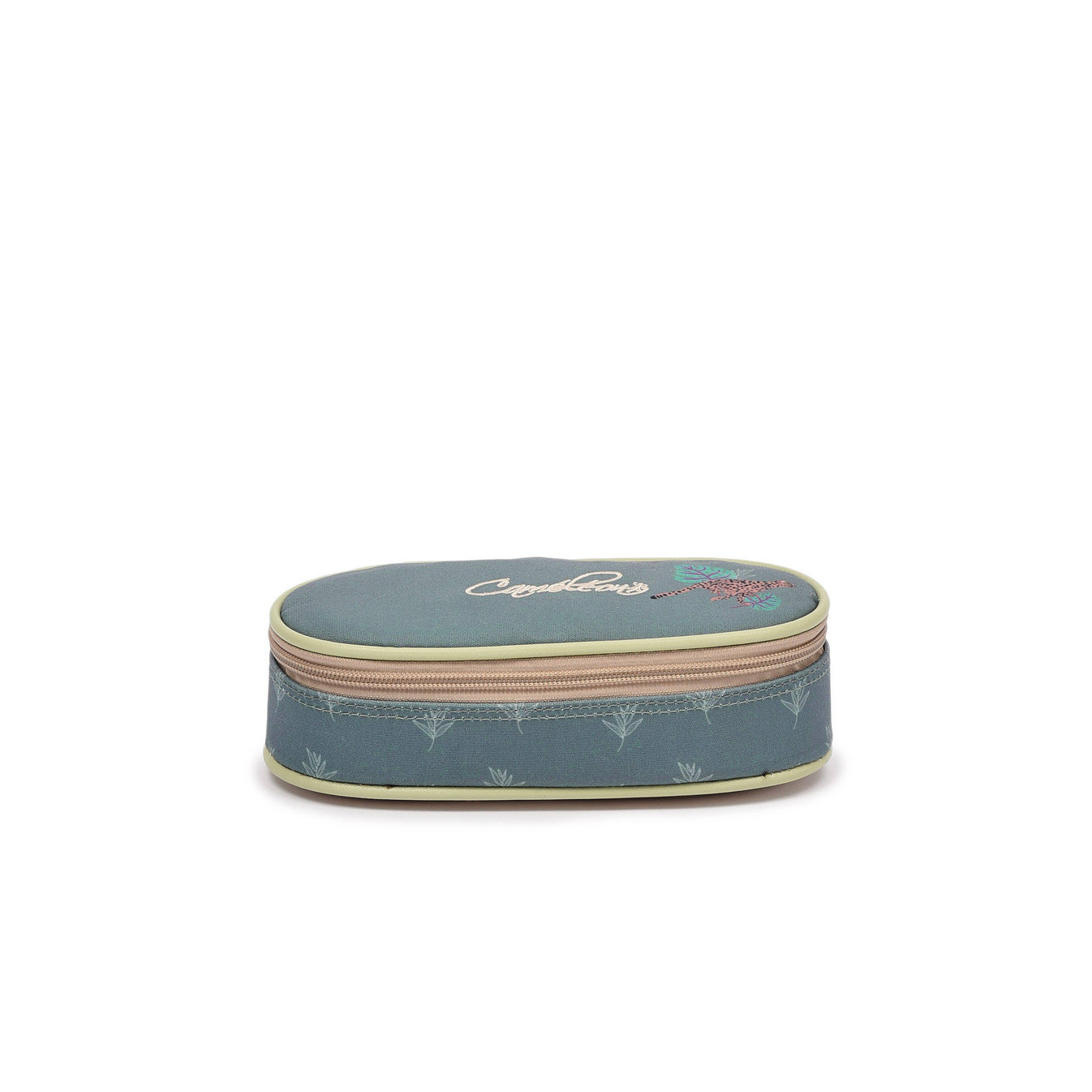 Chameleon Oval Pencil Case Vintage Fantasy Green Jungle