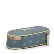 Chameleon Oval Pencil Case Vintage Fantasy Green Jungle