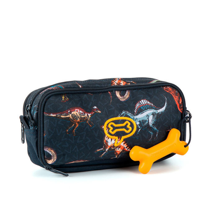 Stones And Bones Pencil Case 3 Compartments Rowan Jurassic Navy