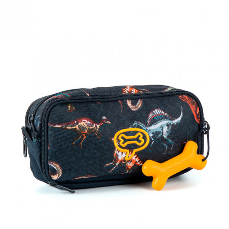 Stones And Bones Pencil Case 3 Compartments Rowan Jurassic Navy