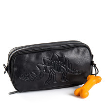 Stones And Bones Pencil Case 3 Compartments Rowan Stegosaur Navy