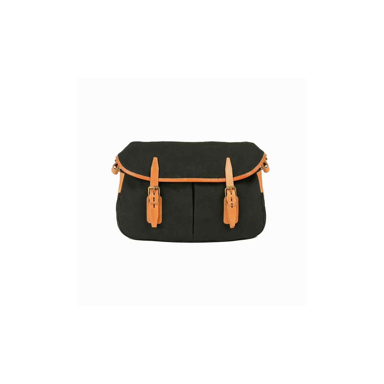 Bleu de Chauffe Fisherman's Musette Bag S Cotton and Leather Khaki