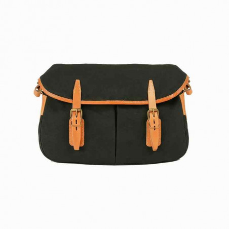 Bleu de Chauffe Fisherman's Musette Bag S Cotton and Leather Khaki