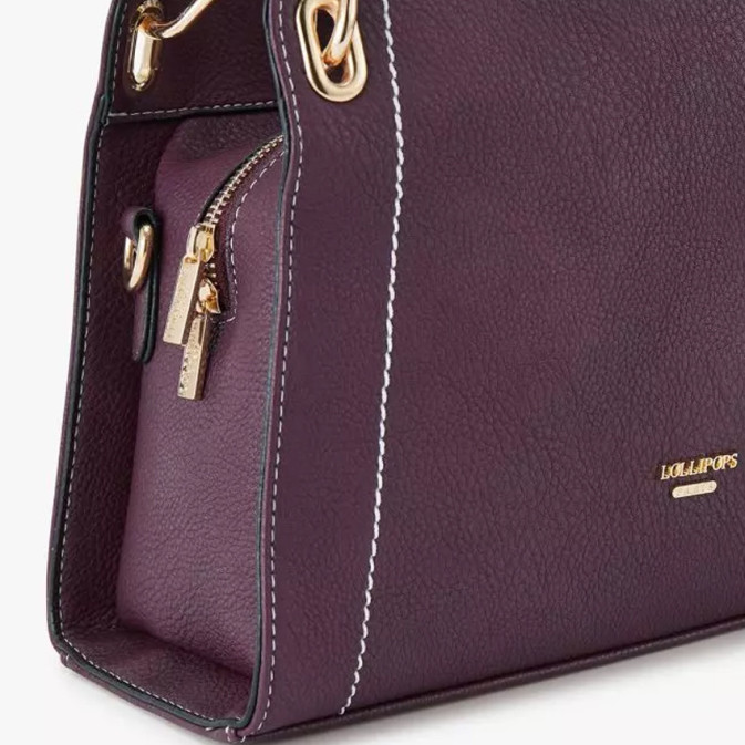 Petit Sac à Main Violet En Simili Cuir - Style Fourre-tout, Occasion - Voir Description Pour état