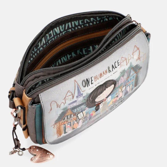 Sac Bandoulière Anekke Peace & Love Flowers - Taille L, Multicolore - Neuf Avec étiquettes