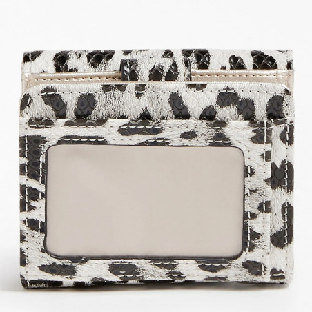 Guess Centre Stage Double-Bill Wallet Black White Leopard