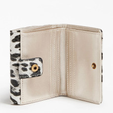 Guess Centre Stage Double-Bill Wallet Black White Leopard