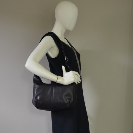 Ateliers Fourès Complice Small Zippered Hobo Bag C300 Black